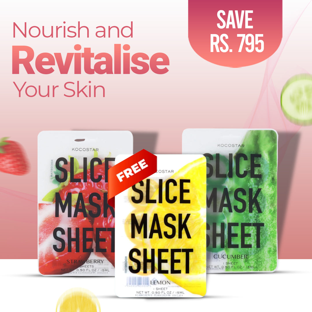 Fruits on Skin Bundle - Kocostar Slice Mask Strawberry - Kocostar Slice Mask Cucumber - Kocostar Slice Mask Lemon (Free)