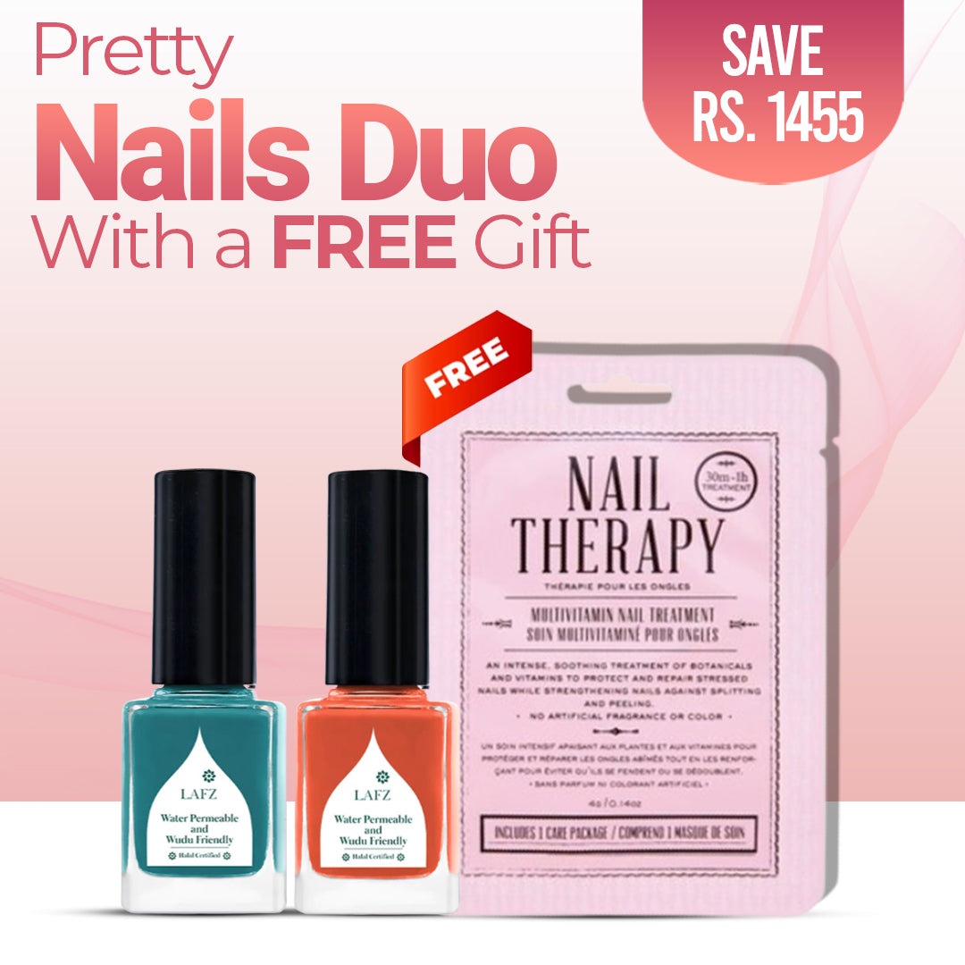 Pretty Nails Bundle 2 - Halal Breathable Nail Polish 521 Burnt Brick - Halal Breathable Nail Polish 520 Tropical Teal - Kocostar Nail Therapy