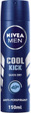 Nivea Men Cool Kick Deodorant For Men Fresh Scent Spray