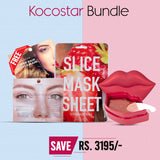Kocostar Bundle ( Rose Lip Mask Jar, Slice Mask Strawberry, Luster Hair Capsule Mask - 7 Capsules, Rescue Eye Capsule Mask )